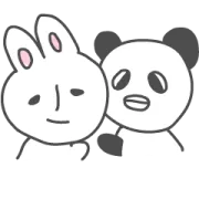 [無料LINEスタンプ] 就活頑張る、うさぎとパンダ♪