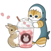 [無料LINEスタンプ] サメにゃんとうさ×にゃん！敬語と気遣い