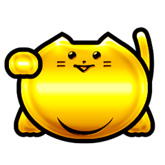 [LINEスタンプ] ラッキーキャット（金猫）