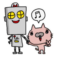 [LINEスタンプ] ねこ＆ロボの仲良しな日常♪