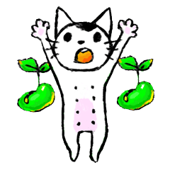 [LINEスタンプ] いたずらこねこのまめきち