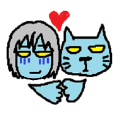 [LINEスタンプ] 青い人間と青い猫