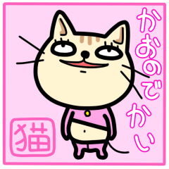 [LINEスタンプ] かおのでかいねこ