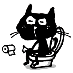 [LINEスタンプ] 黒ネコ 