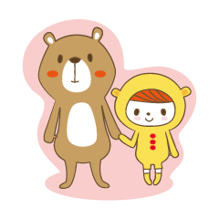 [LINEスタンプ] 茶くまさんときぐるみくん