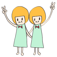 [LINEスタンプ] おかっぱツインズ☆