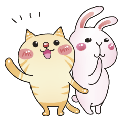 [LINEスタンプ] ゆるポップ！ねこ＆うさ。