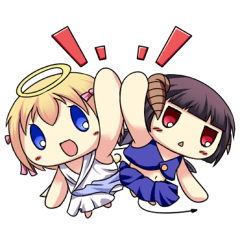 [LINEスタンプ] ちいさな天使とちいさな悪魔