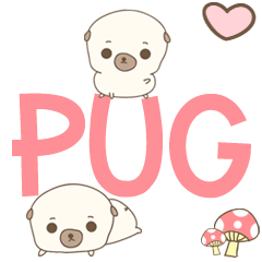 [LINEスタンプ] What The Pug Playground (Japanese)