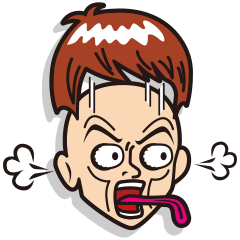 [LINEスタンプ] 顔面リアクション 男