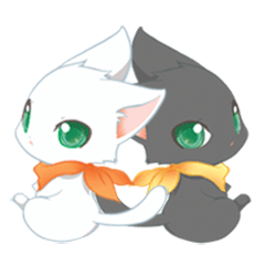 [LINEスタンプ] 双子猫ズックとポッケ