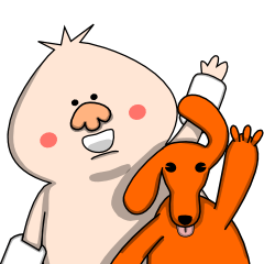 [LINEスタンプ] The pig Thin and the dog Fat