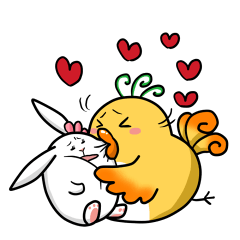 [LINEスタンプ] ハナウサギとホウオウタ