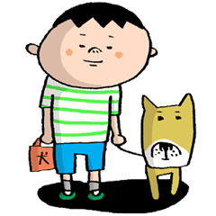 [LINEスタンプ] タカシとポチ