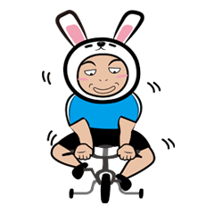 [LINEスタンプ] Rabbit Man: My Story of Cycling