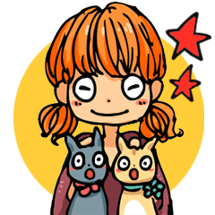 [LINEスタンプ] 見習い魔女となかよし猫