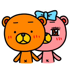 [LINEスタンプ] くまお と くまこの画像（メイン）