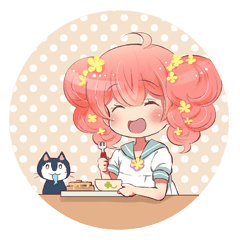 [LINEスタンプ] コロネちゃんとたまに猫