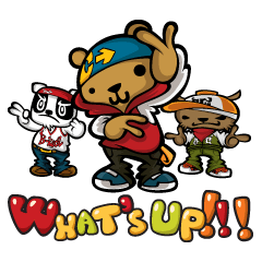 [LINEスタンプ] Hip Hop Bear : Benny, A.C., B-Real