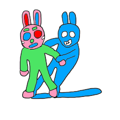 [LINEスタンプ] ウサギと青い影