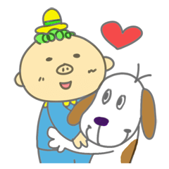 [LINEスタンプ] たれ耳ワンコとボクくん