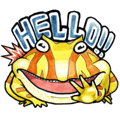 [LINEスタンプ] Golden Horned Frog-"curry"