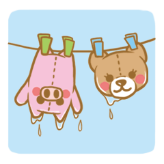 [LINEスタンプ] くまやん＆ぶーやん