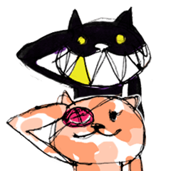 [LINEスタンプ] 黒とミケ