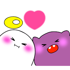 [LINEスタンプ] てんしくんとあくまくん