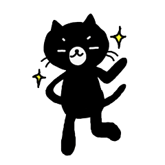 [LINEスタンプ] くろゆるねこ