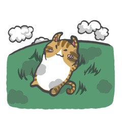 [LINEスタンプ] カール猫とおじさん