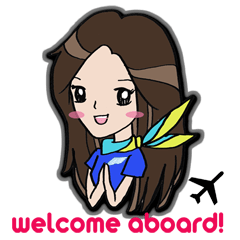 [LINEスタンプ] Flight Attendant！の画像（メイン）