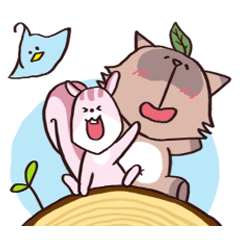 [LINEスタンプ] おっとりたぬき、はっきりす