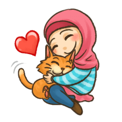 [LINEスタンプ] Hijabers ＆ Kitty