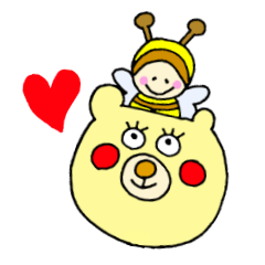 [LINEスタンプ] くまこちゃんとみつばち