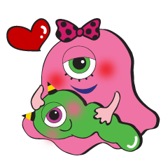 [LINEスタンプ] PINK MONSTER and GREEN MONSTER