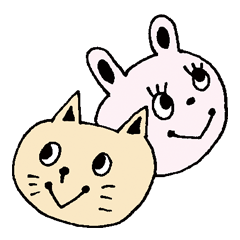 [LINEスタンプ] 猫とうさぎの仲良しコンビ