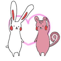 [LINEスタンプ] りすさんとうさぎさん