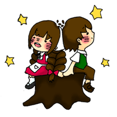 [LINEスタンプ] ヘンゼルくんとグレーテルちゃん