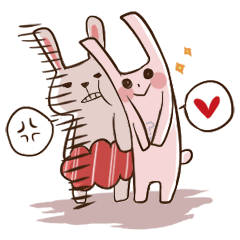 [LINEスタンプ] ラビとレジ袋くん