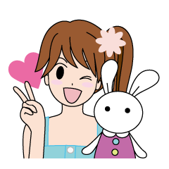 [LINEスタンプ] もえちゃんとウサギ