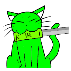 [LINEスタンプ] 緑ネコ