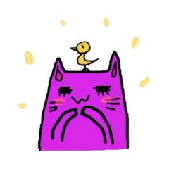 [LINEスタンプ] むらさきのねこ