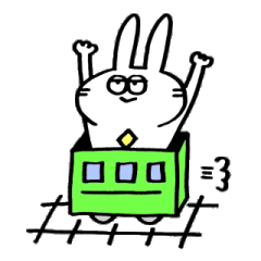 [LINEスタンプ] まぶたが開ききらないうさぎ