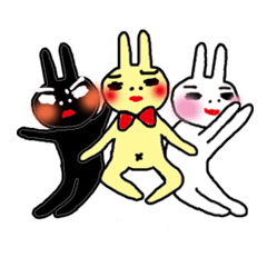 [LINEスタンプ] Pick rabbit's nose