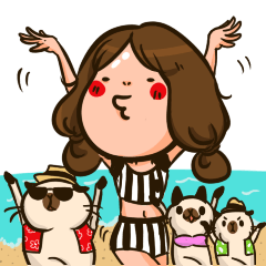 [LINEスタンプ] Sunny ＆ The Gang (Beach collection！)