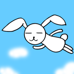 [LINEスタンプ] ウサギを飛ばす
