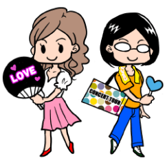 [LINEスタンプ] アイドル好き・ジュン＆ジュンコの叫び