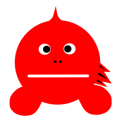 [LINEスタンプ] red and blue fish