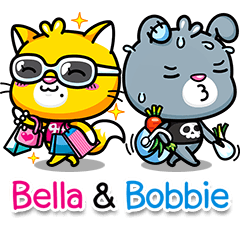 [LINEスタンプ] Bella ＆ Bobbie  (English Edition)
